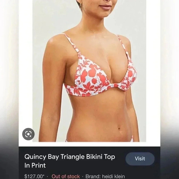 Heidi Klein Quincy Bay Triangle Bikini Push Up Top
In Print New With Tag - Picture 1 of 5